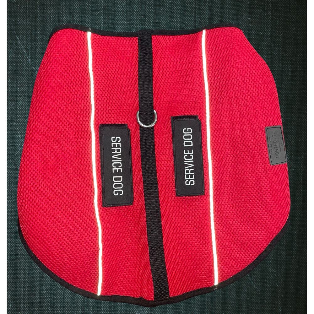 Montecito Service Dog Jacket Vest Size Large Red High Visibility Adjustable VTG